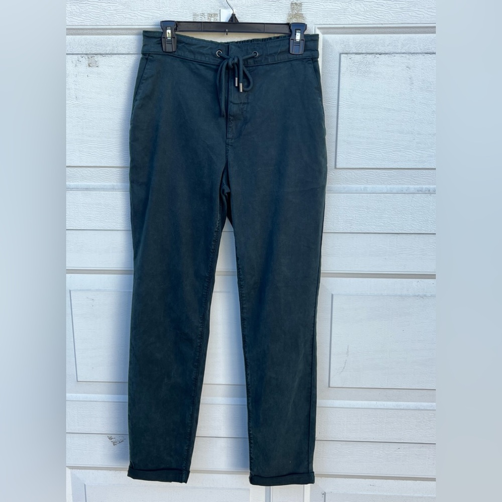 Women's Paige Christy Pants Olive Green Lyocell Jogger Drawstring Waist 32